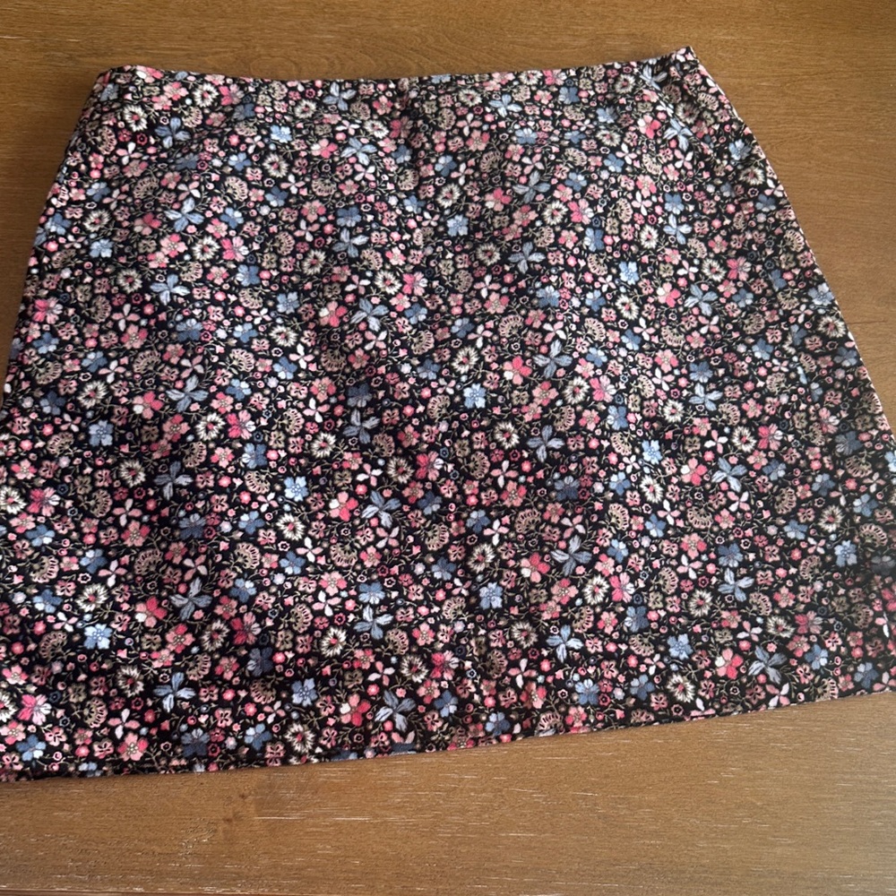 LOFT Floral Mini Skirt in Pink and Blue